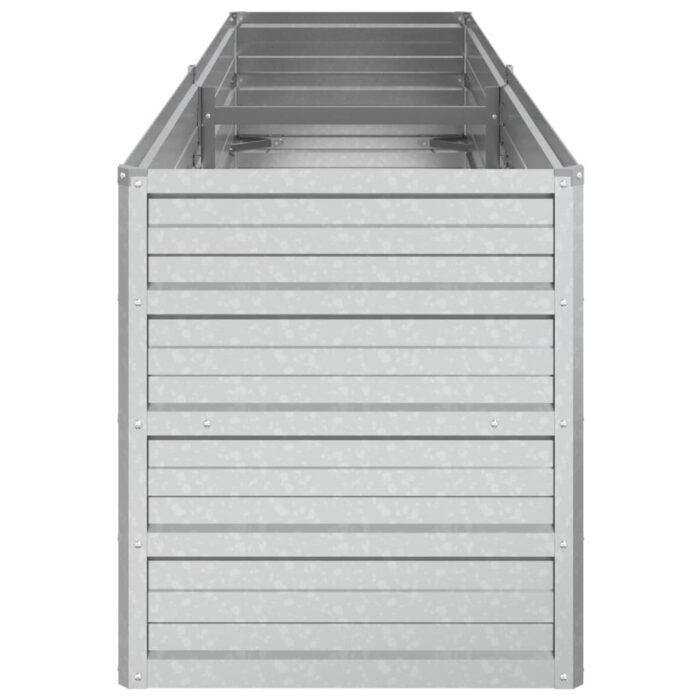 Lit surélevé de jardin 160x40x45 cm Acier galvanisé Argenté – Image 3