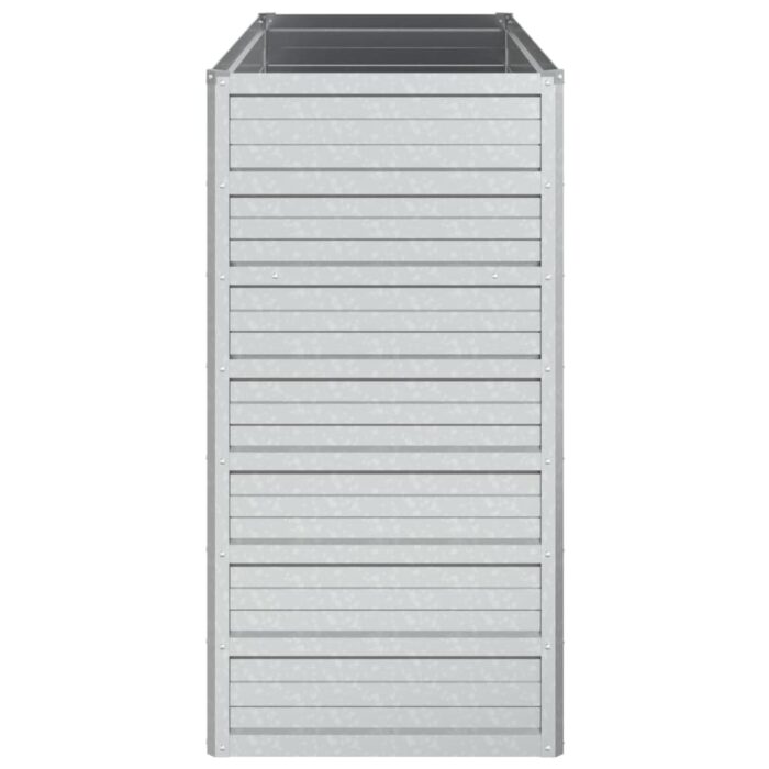Lit surélevé de jardin 100x40x77 cm Acier galvanisé Argenté – Image 3