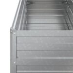 Lit surélevé de jardin 100x40x77 cm Acier galvanisé Argenté – Image 4