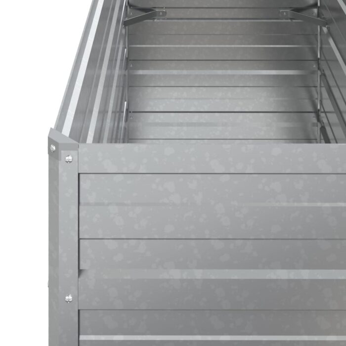 Lit surélevé de jardin 100x40x77 cm Acier galvanisé Argenté – Image 4