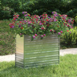 Lit surélevé de jardin 100x40x77 cm Acier galvanisé Argenté