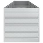 Lit surélevé de jardin 400x80x77 cm Acier galvanisé Argenté – Image 3