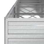Lit surélevé de jardin 400x80x77 cm Acier galvanisé Argenté – Image 4