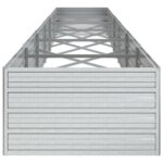 Lit surélevé de jardin 480x80x45 cm Acier galvanisé Argenté – Image 3
