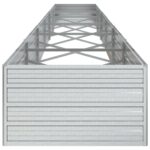 Lit surélevé de jardin 600x80x45 cm Acier galvanisé Argenté – Image 3