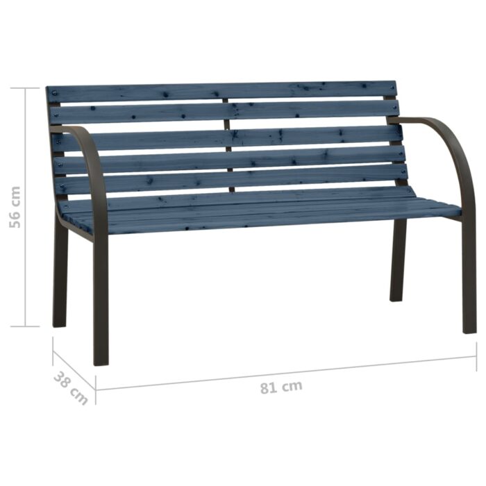 Banc de jardin pour enfants 81 cm bois de pin chinois gris – Image 5