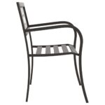 Banc de jardin 125 cm Acier Noir – Image 2