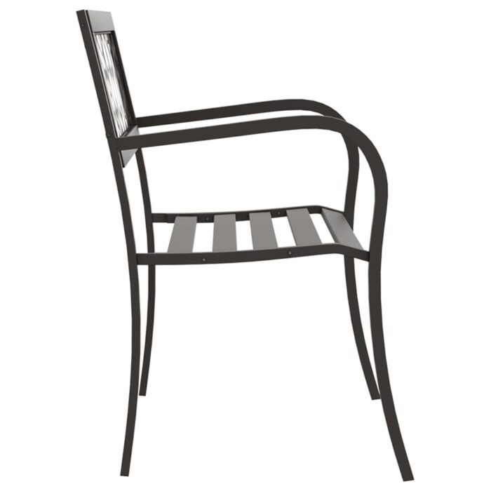 Banc de jardin 125 cm Acier Noir – Image 2