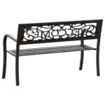 Banc de jardin 125 cm Acier Noir – Image 3
