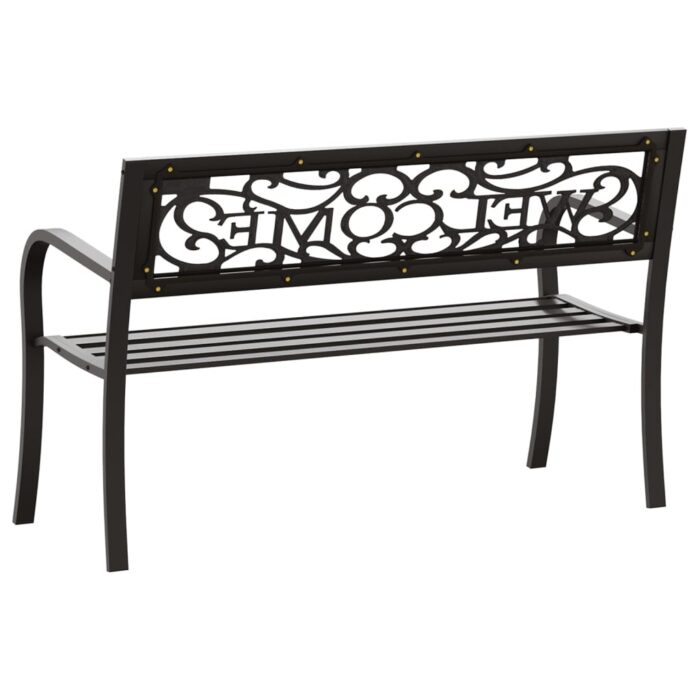 Banc de jardin 125 cm Acier Noir – Image 3