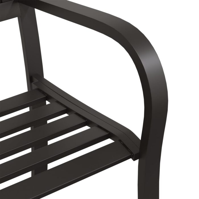 Banc de jardin 125 cm Acier Noir – Image 4