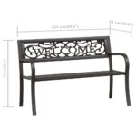 Banc de jardin 125 cm Acier Noir – Image 6