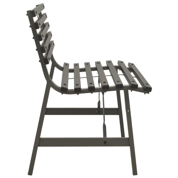 Banc de jardin 110 cm Acier Noir – Image 2