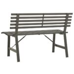 Banc de jardin 110 cm Acier Noir – Image 3