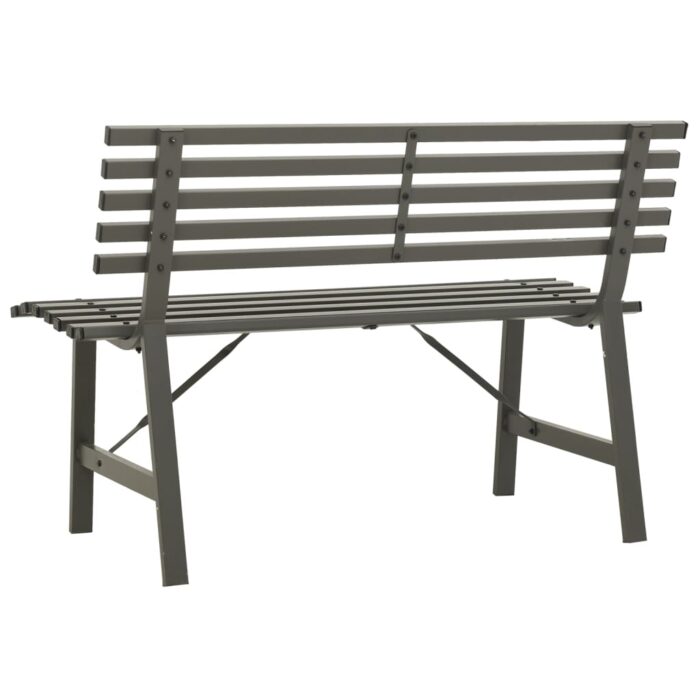 Banc de jardin 110 cm Acier Noir – Image 3