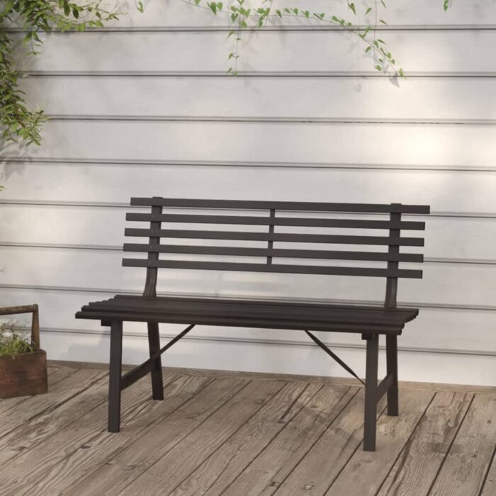 Banc de jardin 110 cm Acier Noir – Image 1