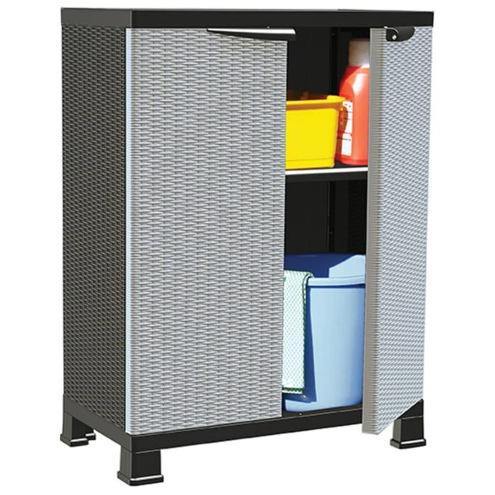 Armoire en plastique 68x39x92 cm Design de rotin – Image 1