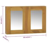Armoire à miroir 60x10x40 cm Bois de teck solide – Image 8