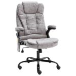 Chaise de bureau de massage gris clair similicuir daim