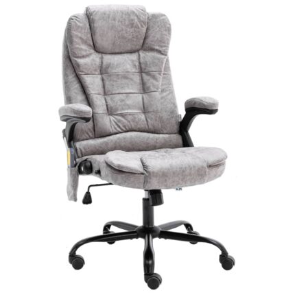 Chaise de bureau de massage gris clair similicuir daim