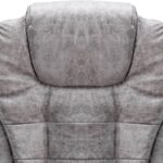 Chaise de bureau de massage gris clair similicuir daim – Image 5