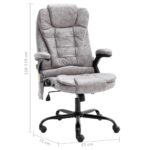 Chaise de bureau de massage gris clair similicuir daim – Image 6