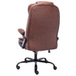 Chaise de bureau de massage marron clair similicuir daim – Image 3