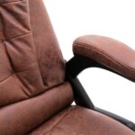 Chaise de bureau de massage marron clair similicuir daim – Image 4