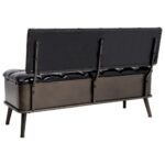 Banc de rangement avec dossier 110 cm Noir Similicuir – Image 5