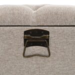 Banc de rangement avec dossier 110 cm Crème Tissu – Image 7