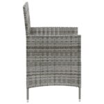 Chaises de jardin avec coussins lot de 2 Résine tressée Gris – Image 3