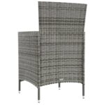 Chaises de jardin avec coussins lot de 2 Résine tressée Gris – Image 4