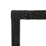 Table de jardin 150x90x75cm Verre trempé et résine tressée Noir – Image 3