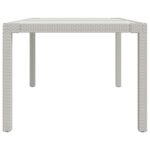 Table de jardin 150x90x75 cm Verre trempé/résine tressée Blanc – Image 2