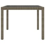 Table de jardin Gris 190x90x75 cm Verre trempé/résine tressée – Image 2