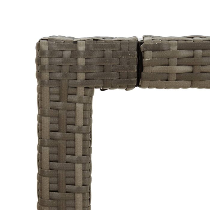 Table de jardin Gris 190x90x75 cm Verre trempé/résine tressée – Image 3
