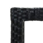 Table de jardin 190x90x75 cm Résine tressée et bois acacia Noir – Image 3