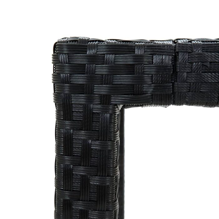 Table de jardin 190x90x75 cm Résine tressée et bois acacia Noir – Image 3