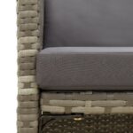 Chaises de jardin avec coussins lot de 4 Résine tressée Gris – Image 6