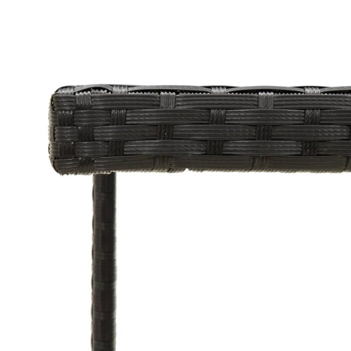 Table de jardin Noir 109x107x74 cm Résine tressée et verre – Image 3