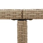 Table de jardin Beige 109x107x74 cm Résine tressée bois massif – Image 5
