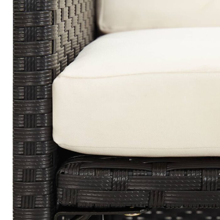 Chaises à manger de jardin et coussins lot de 4 noir poly rotin – Image 8