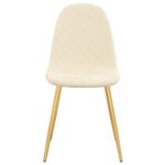 Chaises à manger lot de 6 blanc crème velours – Image 3