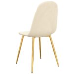 Chaises à manger lot de 6 blanc crème velours – Image 5