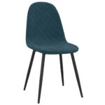 Chaises à manger lot de 6 bleu velours – Image 2