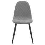 Chaises à manger lot de 6 gris clair velours – Image 3