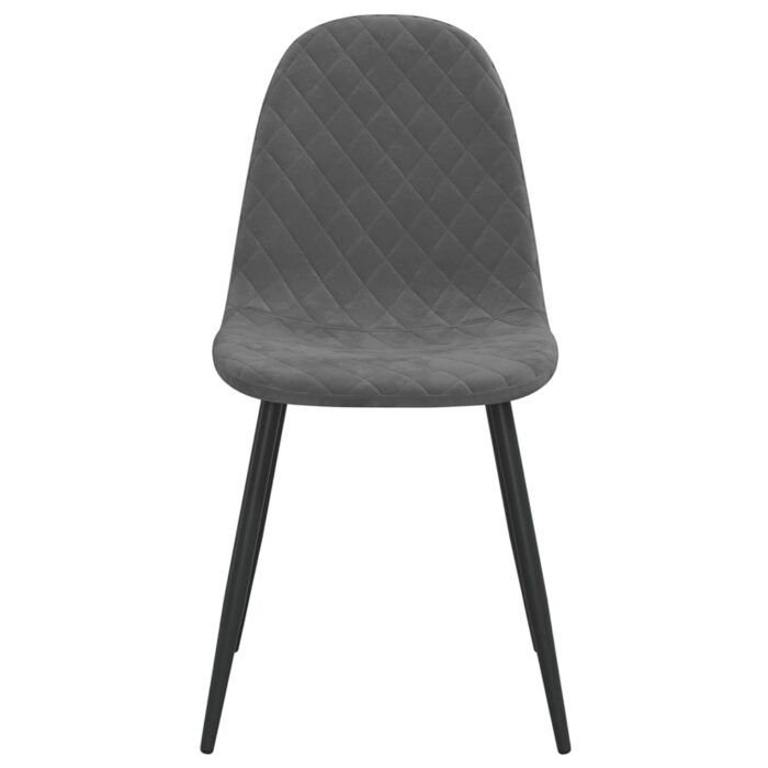 Chaises à manger lot de 6 gris foncé velours – Image 3