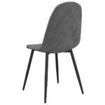 Chaises à manger lot de 6 gris foncé velours – Image 5