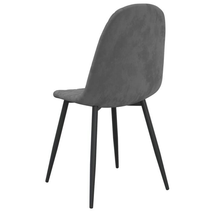 Chaises à manger lot de 6 gris foncé velours – Image 5