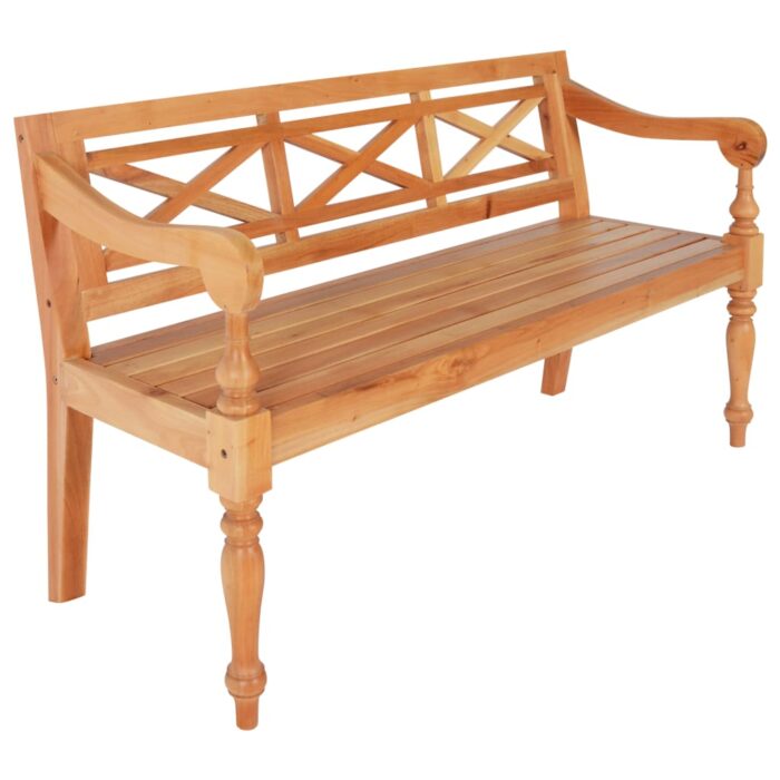 Banc Batavia 123 cm Bois d'acajou massif Marron clair – Image 1